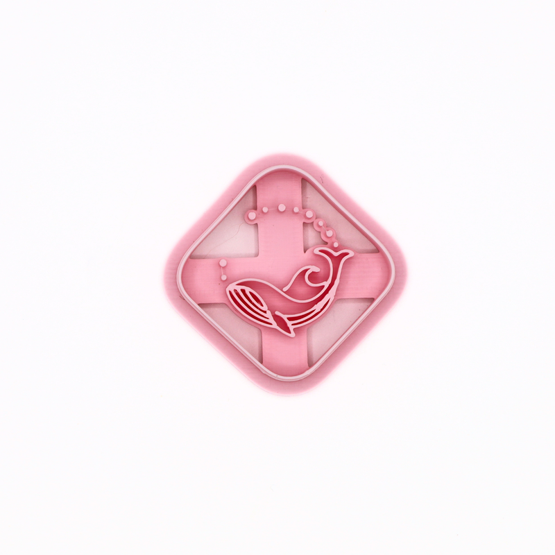 Walvis in driehoek frame – Klei Cutter-zoom-