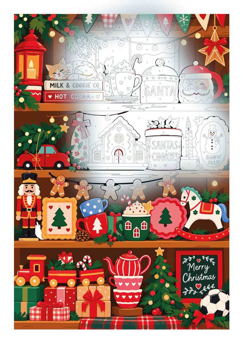 Christmas Treasures – Kleuren op Nummer Poster A3 | 41 kleuren-zoom-