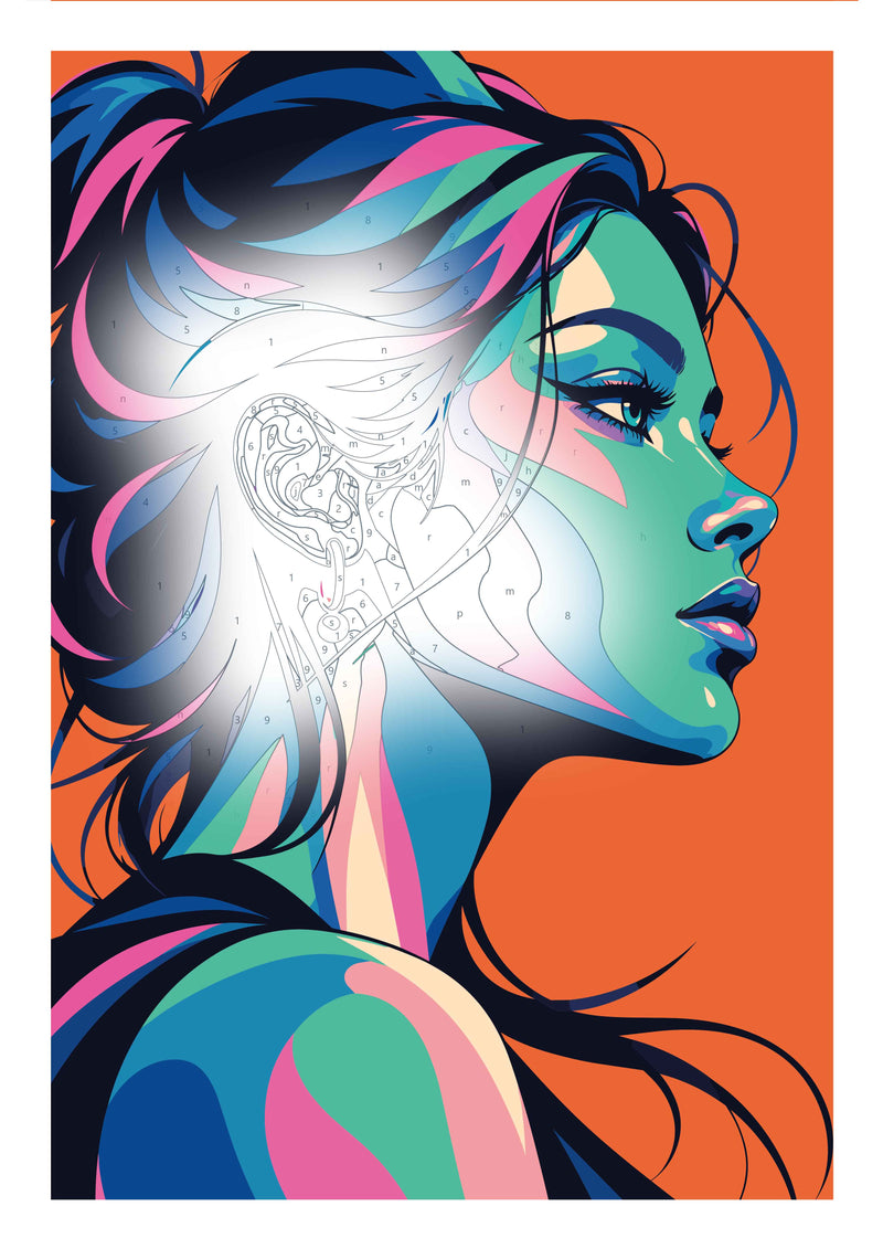 Neon Grace – Kleuren op Nummer Poster A3 | 61 kleuren (kopie)-zoom-